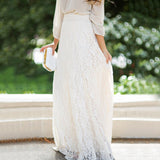 Long Lace Openwork Skirt