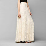 Long Lace Openwork Skirt