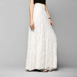 Long Lace Openwork Skirt