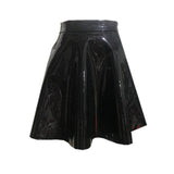 Shiny Dark Black Mini Skirt