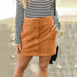 Zippers Pockets Mini Skirts