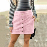 Zippers Pockets Mini Skirts