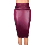 Leather High Waist Midi Skirt