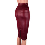 Leather High Waist Midi Skirt